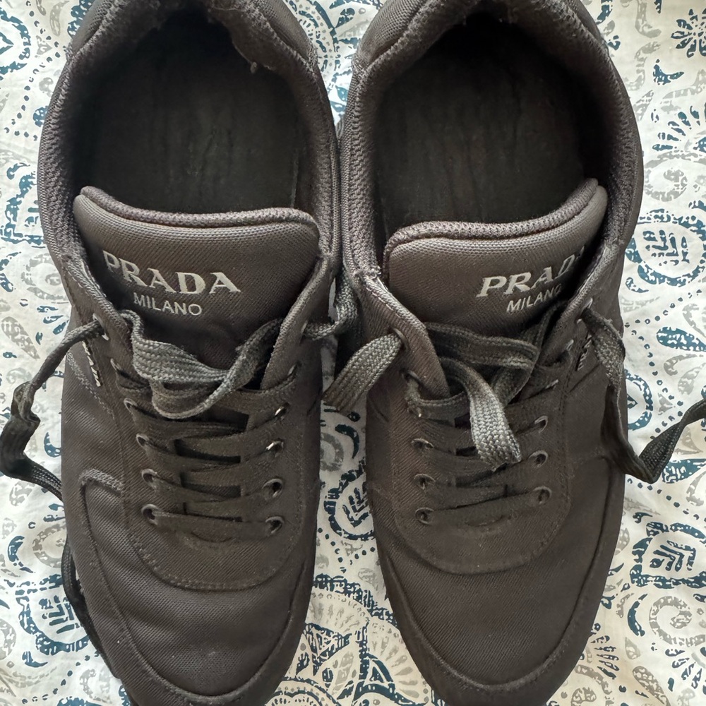 Prada Sneakers Women sz 9.5. Renylon. All Black. - Picture 13 of 14